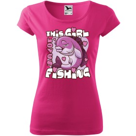 Dámské tričko pro rybářky This girl loves fishing