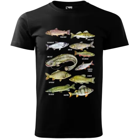 Pánské tričko pro rybáře Ryby v českých vodách barevné