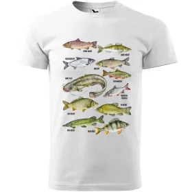 Pánské tričko pro rybáře Ryby v českých vodách barevné