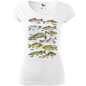 Dámské tričko pro rybářky Ryby v Českých vodách barevné