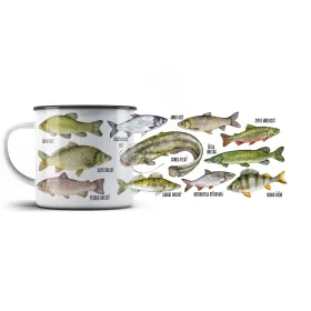 Plechový hrnek Ryby v českých vodách barevné