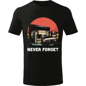 Pánské tričko Never forget (VHS, MC a Floppy disc)