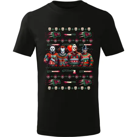 Pánské Vánoční hororové tričko Ugly sweater style