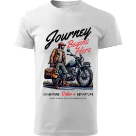 Pánské motorkářské tričko Journey begins here