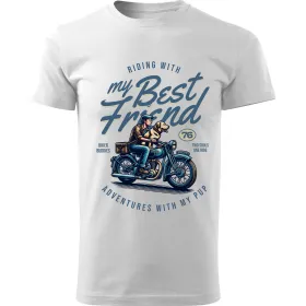 Pánské motorkářské tričko Riding with best friend