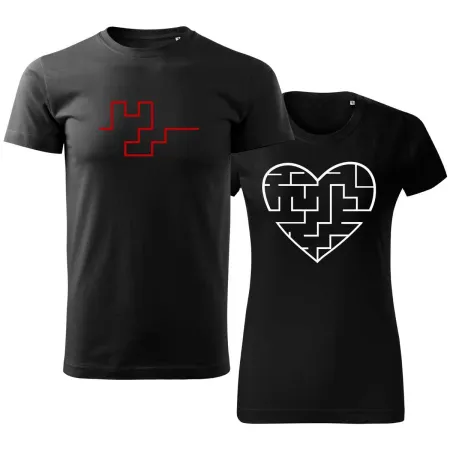 Trička pro páry Labyrint lásky – Společně najdete cestu
