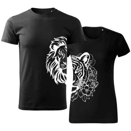 Trička pro páry Lev & Tygr – Síla a elegance