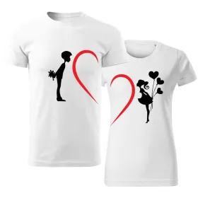 Trička pro páry Srdce z lásky – Dva kousky jednoho srdce