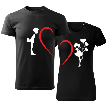 Trička pro páry Srdce z lásky – Dva kousky jednoho srdce