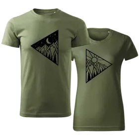 Trička pro páry Den a Noc v horách