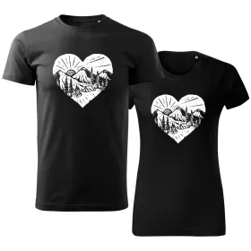 Trička pro páry Srdce hor 2 – Láska s výhledem na vrcholy
