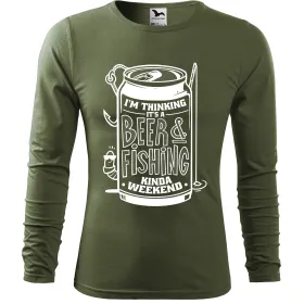 Pánské tričko pro rybáře s dlouhým rukávem – Beer & Fishing