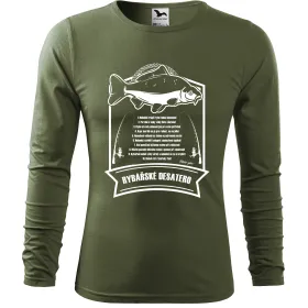Pánské tričko pro rybáře s dlouhým rukávem – Rybářské desatero