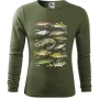 Pánské tričko pro rybáře s dlouhým rukávem – Ryby v českých vodách - barevné