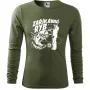 Pánské khaki tričko s dlouhým rukávem – Zaříkávač ryb