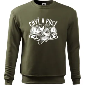 Mikina bez kaupce pro rybáře Chyť a pusť - Kapr