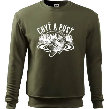 Mikina bez kaupce pro rybáře Chyť a pusť - Kapr