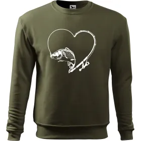 Mikina bez kaupce pro rybáře Kapr v srdci