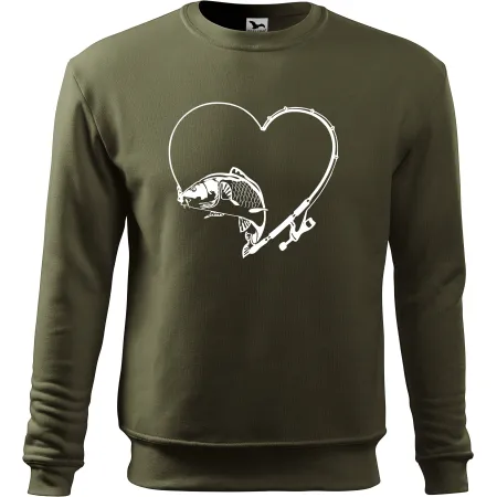Mikina bez kaupce pro rybáře Kapr v srdci