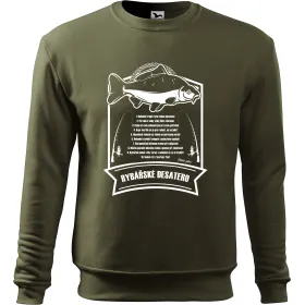 Mikina bez kaupce pro rybáře Rybářské desatero