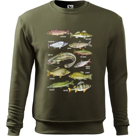 Mikina bez kaupce pro rybáře Ryby v českých vodách - barevné
