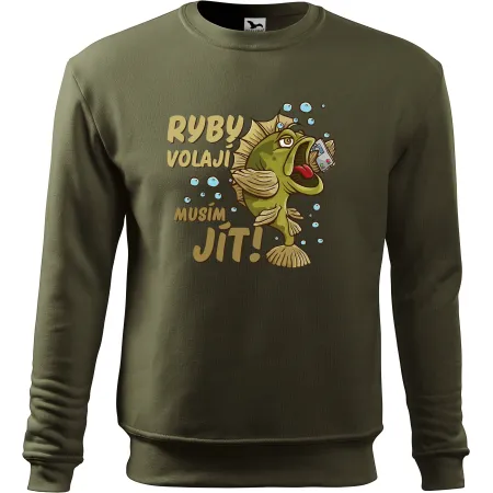 Mikina bez kaupce pro rybáře Ryby volají, musím jít!