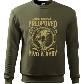 Mikina bez kaupce pro rybáře Víkendová předpověď - Pivo a ryby