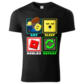 Dětské tričko Roblox - Eat, Sleep, Roblox, Repeat 02