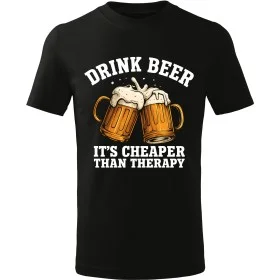 Tričko DRINK BEER – It’s Cheaper Than Therapy!