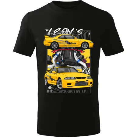 Pánské tričko Leon’s Nissan Skyline R33 – Fast & Furious