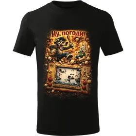 Pánské tričko Nu, Pogodi! – Retro hra Elektronika