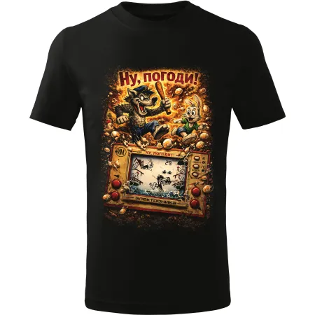 Pánské tričko Nu, Pogodi! – Retro hra Elektronika