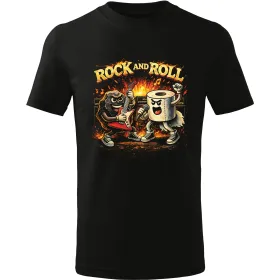 Pánské tričko Rock and Roll – vtipné tričko s rockovou toaletní rolí