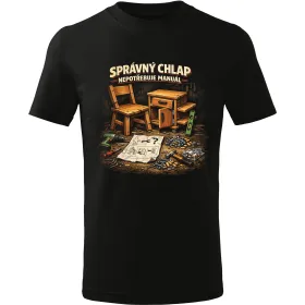 Pánské tričko Správný chlap nepotřebuje manuál – vtipné tričko pro kutily