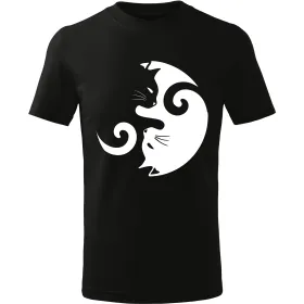 Pánské tričko Kočky Jin-Jang – minimalistický kočičí motiv