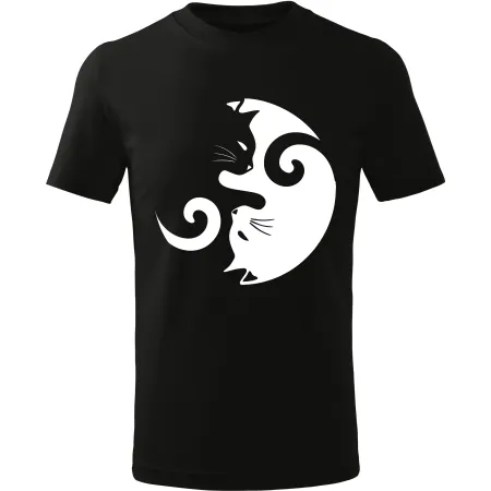 Pánské tričko Kočky Jin-Jang – minimalistický kočičí motiv