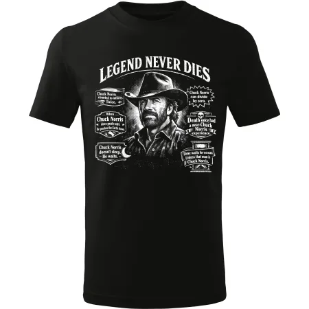 Pánské tričko Chuck Norris Legend Never Dies – Tričko s legendárními hláškami