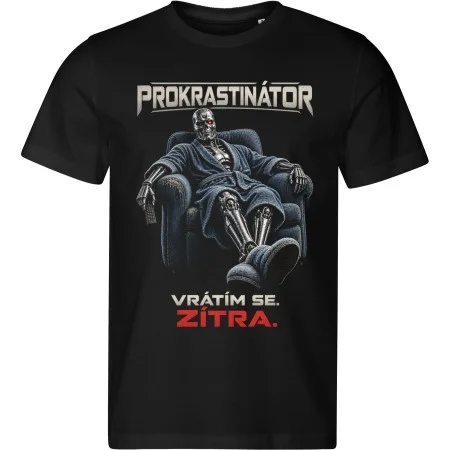 Pánské tričko Prokrastinátor – vrátím se zítra