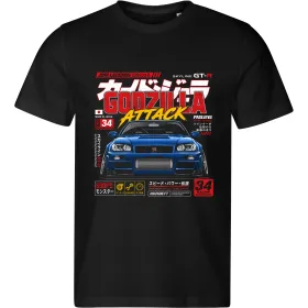 Pánské tričko Nissan Skyline GT-R R34 – Godzilla Attack