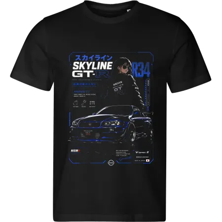 Pánské tričko Nissan Skyline GT-R R34 – Nismo Anime