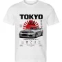 Bílé tričko Nissan Skyline GT-R R34 – Tokyo – Where Legends Are Born