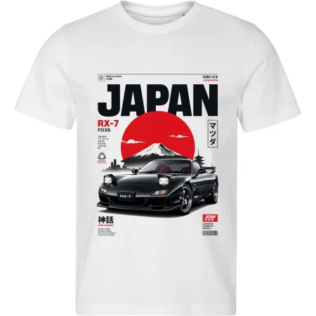 Bílé tričko Mazda RX-7 FD3S – Japan – černá RX-7