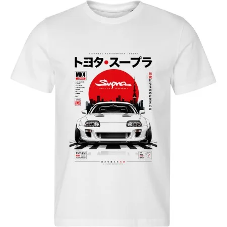 Bílé tričko Toyota Supra MK4 – Japanese Performance Legend