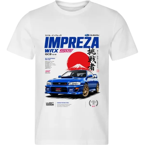 Bílé tričko Subaru Impreza WRX STI GC8 – Rally Legend