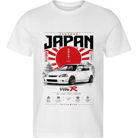 Bílé tričko Honda Civic Type R EK9 – Japan – Legends Never Die