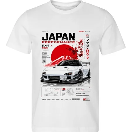 Bílé tričko Mazda RX-7 FD3S – Japan Performance – bílá RX-7