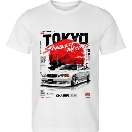 Bílé tričko Toyota Chaser JZX100 – Tokyo Street Racing – Built Not Bought
