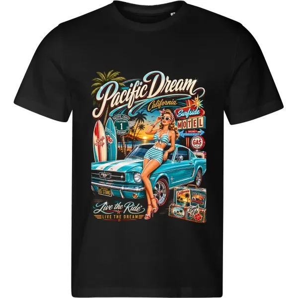 Pánské tričko Ford Mustang 1965 – Pacific Dream California