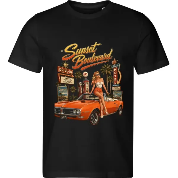 Pánské tričko Pontiac Firebird 1967 – Sunset Boulevard