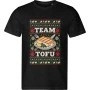 Černé pánské tričko Malfini 813 s vánočním potiskem TEAM TOFU a grilovaným tofu na talíři